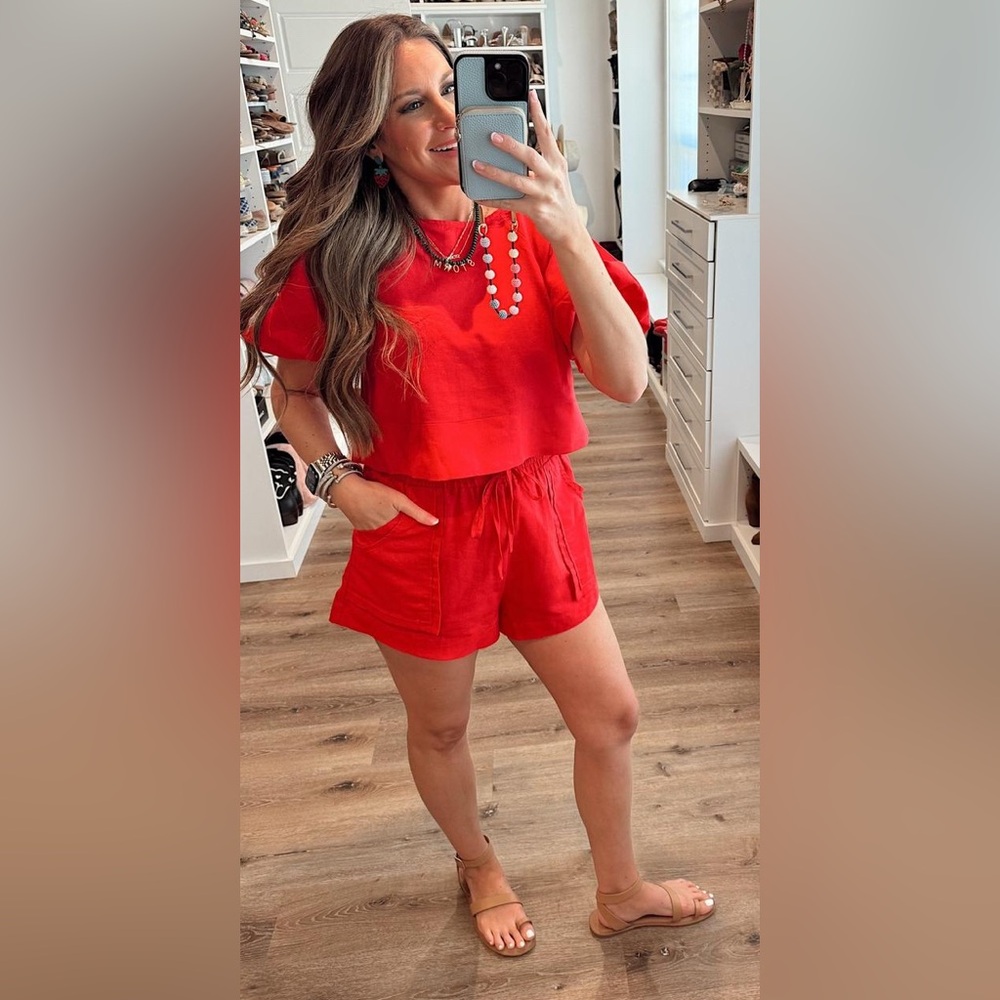 Petal & Pup Red Two-Piece Set